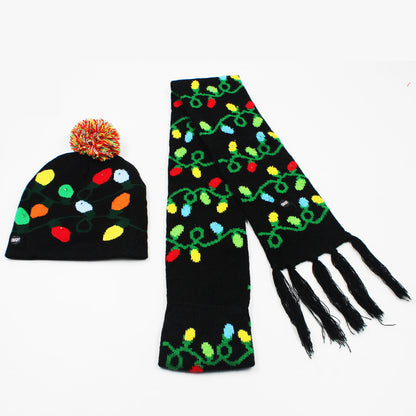 Korean Internet Celebrity Style Snowflake Christmas Hat, Warm and Cold-Proof Women's Knitted Hat with Pom-Pom, Ear-Protecting Yarn Hat, Light Luxury Style