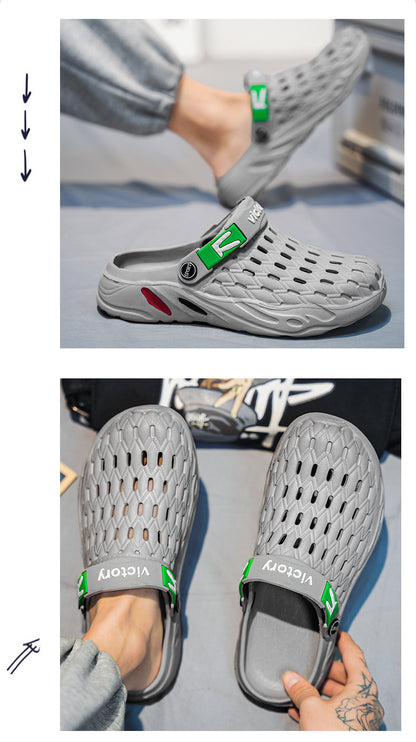 Hole Shoes Casual Thick-soled Non-slip Wear-resistant Beach Sandals Cross-border Large Size Dung-feeling Summer New Style Outer Wear Slippers
