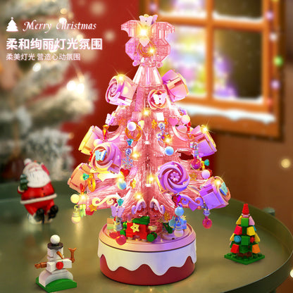 Lele Brothers 8756 Christmas Tree Music Box Assembled Christmas Building Blocks Toy Ornaments Christmas Holiday Gifts Wholesale