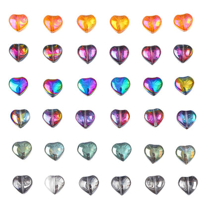 10mm Glass Color-Coated Peach Heart Crystal Beads Loose Beads DIY Handmade Necklace Bracelet Ear Jewelry Manufacturer Direct Sales Wholesale