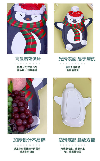 Wanshan melamine plate factory wholesale cross-border European and American dried fruit snack plate home creative pumpkin shape Christmas plate