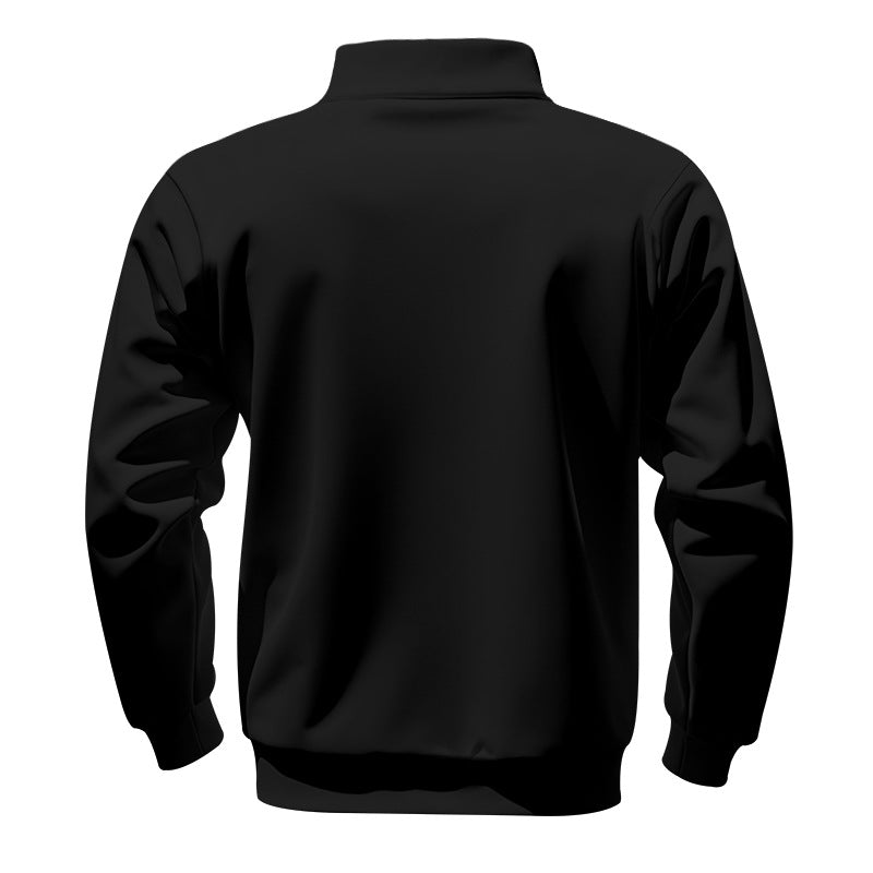 Cross-Border American Style Autumn and Winter Heavyweight Fleece Long-Sleeve Men's Sweatshirt with Half-Zip, Loose Fit, Stand Collar, Pullover Men's Sweatshirt