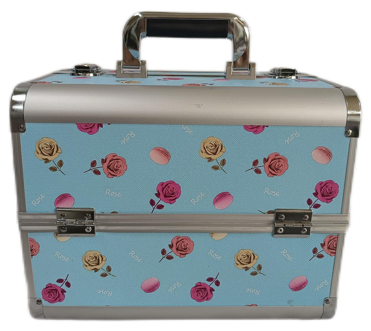 Manufacturer's Ready-Made Wholesale and Retail Professional Makeup Box, Beauty and Manicure Box, Double-Layer Large-Capacity Portable Makeup Box