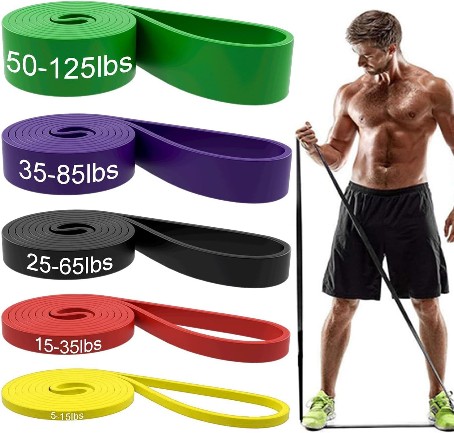 Fitness elastic belt pull-up resistance belt strength training elastic rope men's and women's yoga stretch auxiliary tension belt