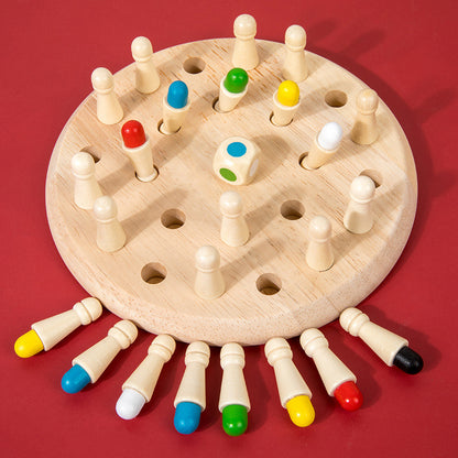 Cross-border children's wooden early education color memory chess thinking logic concentration training parent-child interactive puzzle board game