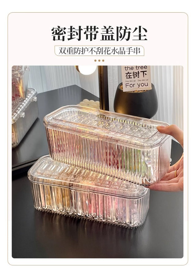 Acrylic Storage Box Jewelry Drawer Bracelet Storage Crystal Necklace Multi-lattice Jewelry Box Portable Anti-oxidation Bracelet