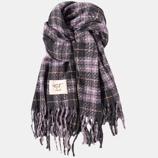 Women's scarf winter New Winter high-grade cashmere-like shawl Korean style versatile purple thick warm scarf