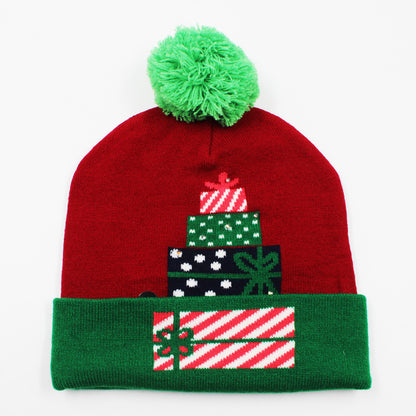 Korean Internet Celebrity Style Snowflake Christmas Hat, Warm and Cold-Proof Women's Knitted Hat with Pom-Pom, Ear-Protecting Yarn Hat, Light Luxury Style