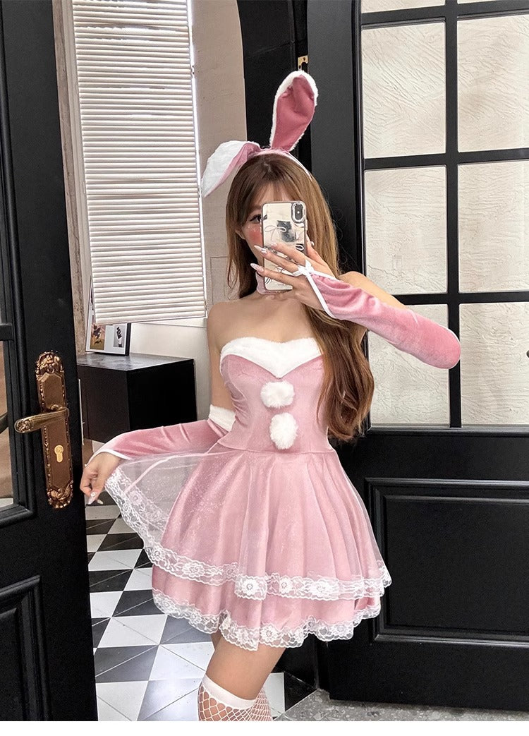 Christmas Theme Bunny Cos Uniform Night Performance Costume Sexy Pure Halloween Bunny cosplay