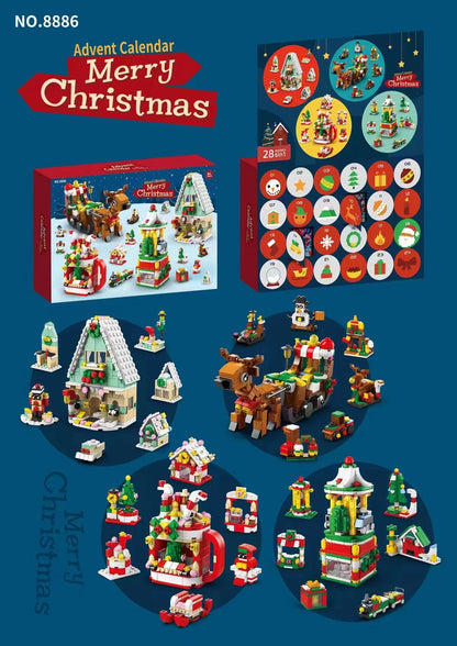 Compatible with Lego Christmas tree building blocks surprise blind box children assembled educational toys Christmas creative gift ornaments