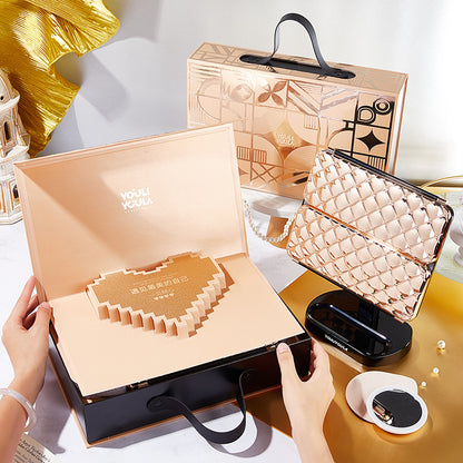LED makeup mirror stepless dimming HD makeup makeup suit practical birthday gift cosmetics full gift box