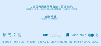 Light-Picking Bronzing Wave Handbook Stickers Natural Water Series Pet Material DIY Decorative Collage Stickers Cross-Border