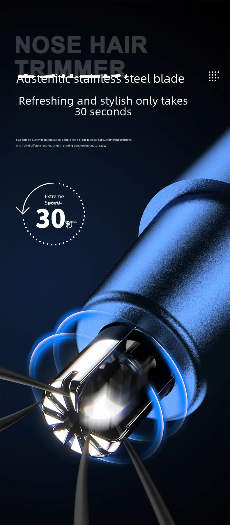 2021 New Model Men's Nose Hair Trimmer Mini Shaver for Trimming Nose Hair, Sideburns, and Ear Hair Dual-Head Trimmer