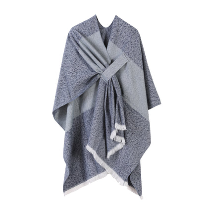 Jiangnan Watertown Knitted Shawl High-end Ethnic Style Cloak Western Sichuan Yunnan Travel Wear Imitation Cashmere Cape Women