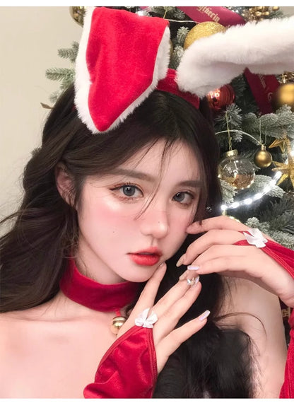 Christmas Theme Bunny Cos Uniform Night Performance Costume Sexy Pure Halloween Bunny cosplay