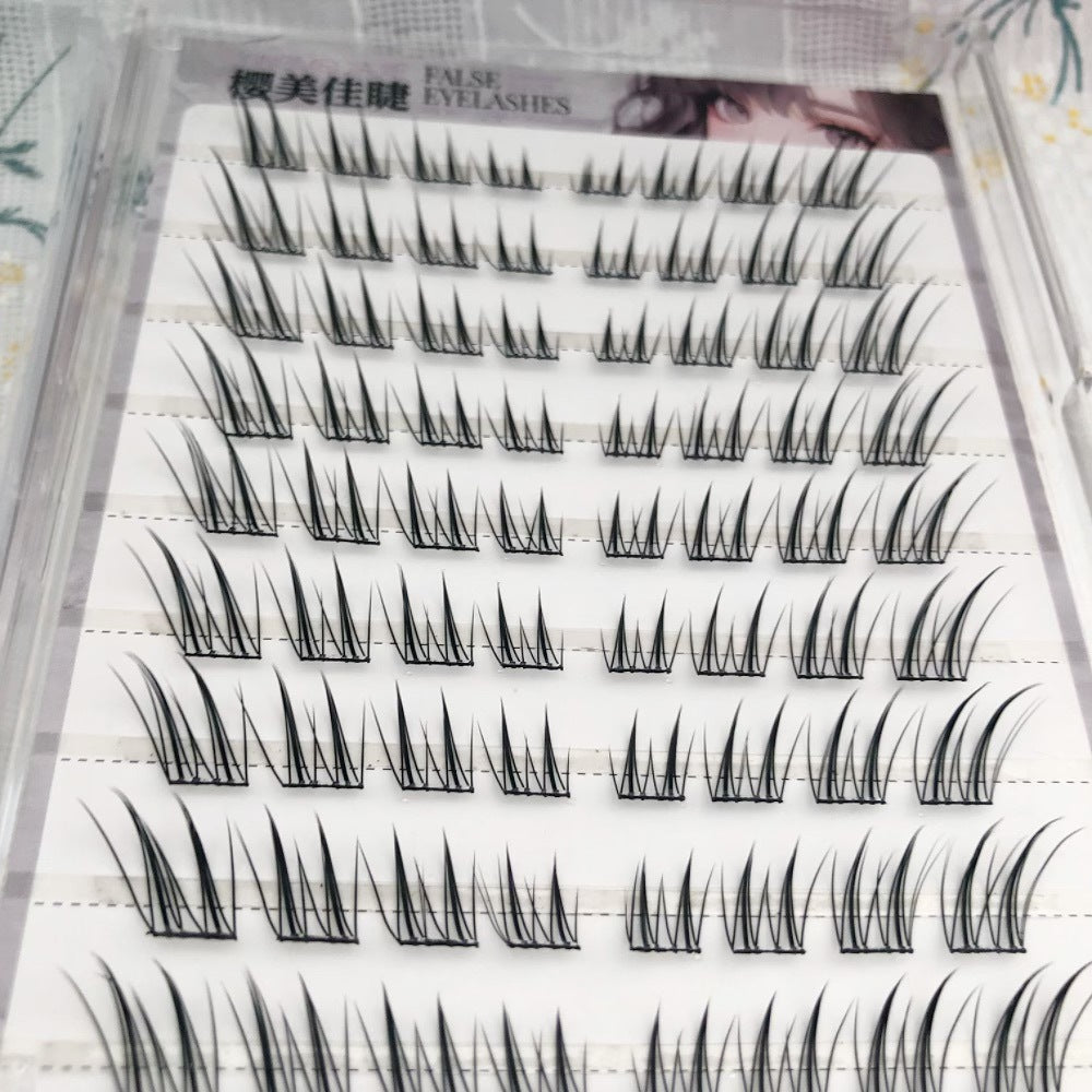 Yingmeijia Eyelashes Glue-Free Jade-Faced Little Fox False Eyelashes Ancient Style Natural Thick Oblique Segmented False Eyelashes Pure Desire