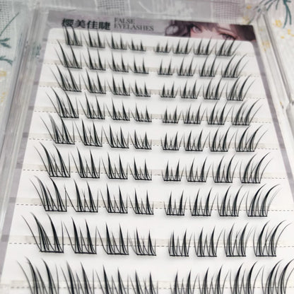 Yingmeijia Eyelashes Glue-Free Jade-Faced Little Fox False Eyelashes Ancient Style Natural Thick Oblique Segmented False Eyelashes Pure Desire