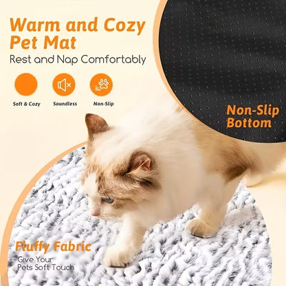 Super soft self-warming cat and dog bed, warm dog crate sleeping pad, washable non-slip pet nest mat