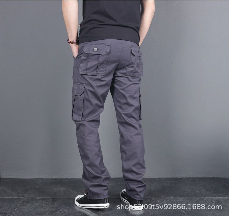 Spring and Autumn Cotton Crane Pants Foreign Trade Plus Size Pants Site Work Pants Men's Multi-Pocket Wear-Resistant Casual Pants