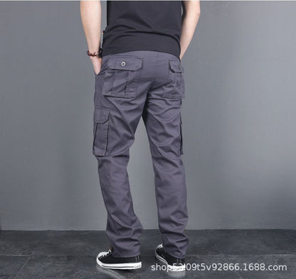 Spring and Autumn Cotton Crane Pants Foreign Trade Plus Size Pants Site Work Pants Men's Multi-Pocket Wear-Resistant Casual Pants