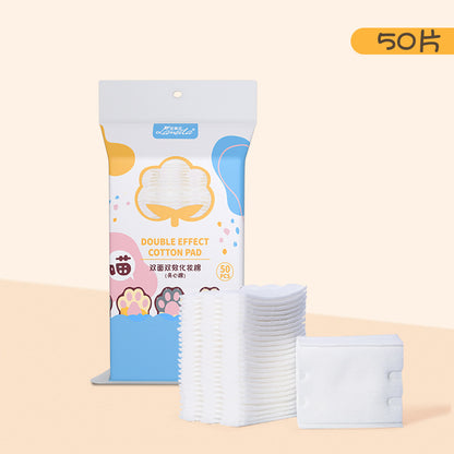 Lmltop New 222-Piece Sandwich Makeup Remover Cotton Cartoon Cat Claw Double-Sided Thickeneded Makeup Cotton Stretch Cotton Wet Compress Cotton