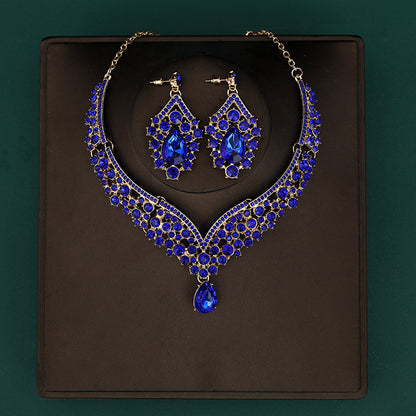 Korean Bride Necklace Earrings Two-piece Decorations Wedding Yarn Wedding Jewelry Wedding Accessories Dance Studio