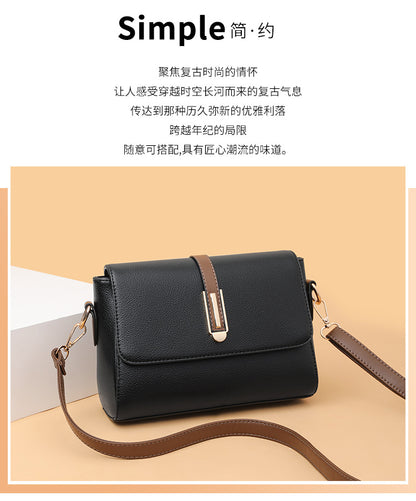 Small Square Bag for Women 2026 New Fashion Soft Leather Women's Shoulder Crossbody Bag Pure Color High-Quality Texture Middle-Aged Mom Bag