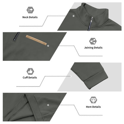 Cross-Border American Style Autumn and Winter Heavyweight Fleece Long-Sleeve Men's Sweatshirt with Half-Zip, Loose Fit, Stand Collar, Pullover Men's Sweatshirt
