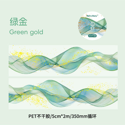 Carefully Selected Coffee Town Retro Series Die-Cut Scenery Washi Tape Creative DIY Background Stickers Journal Pet Tape