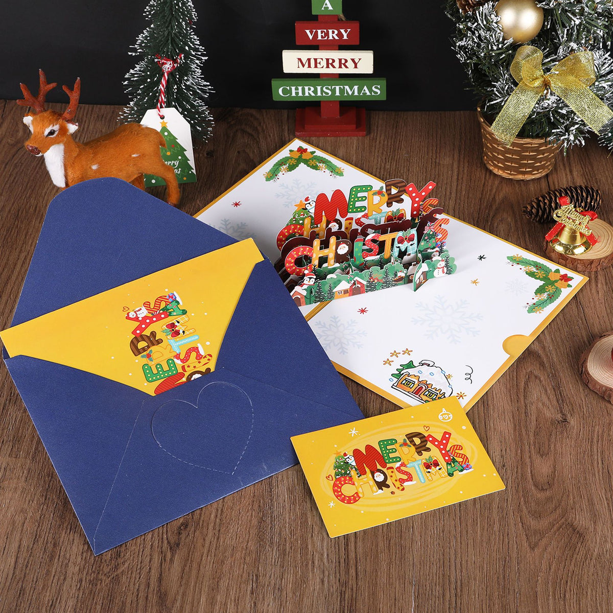 Amazon Christmas 3D greeting card paper carving creative blessing thank you message card gift paper card cardboard wholesale