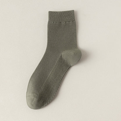 Zhuji socks men's mid-tube socks summer ultra-thin deodorant summer business spring and summer mesh stockings breathable sweat absorption