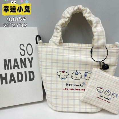 In-Stock New Small Cloth Bag Ins Cute Cartoon Women's Summer Cloth Bag Handbag Casual Tote Bag Upgrade