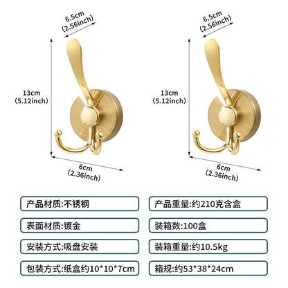 Cross-Border Stainless Steel Vacuum Suction Cup Hooks, No-Drill Bathroom Hooks, Kitchen Hooks, Towel Hooks, Clothes Hooks Wholesale