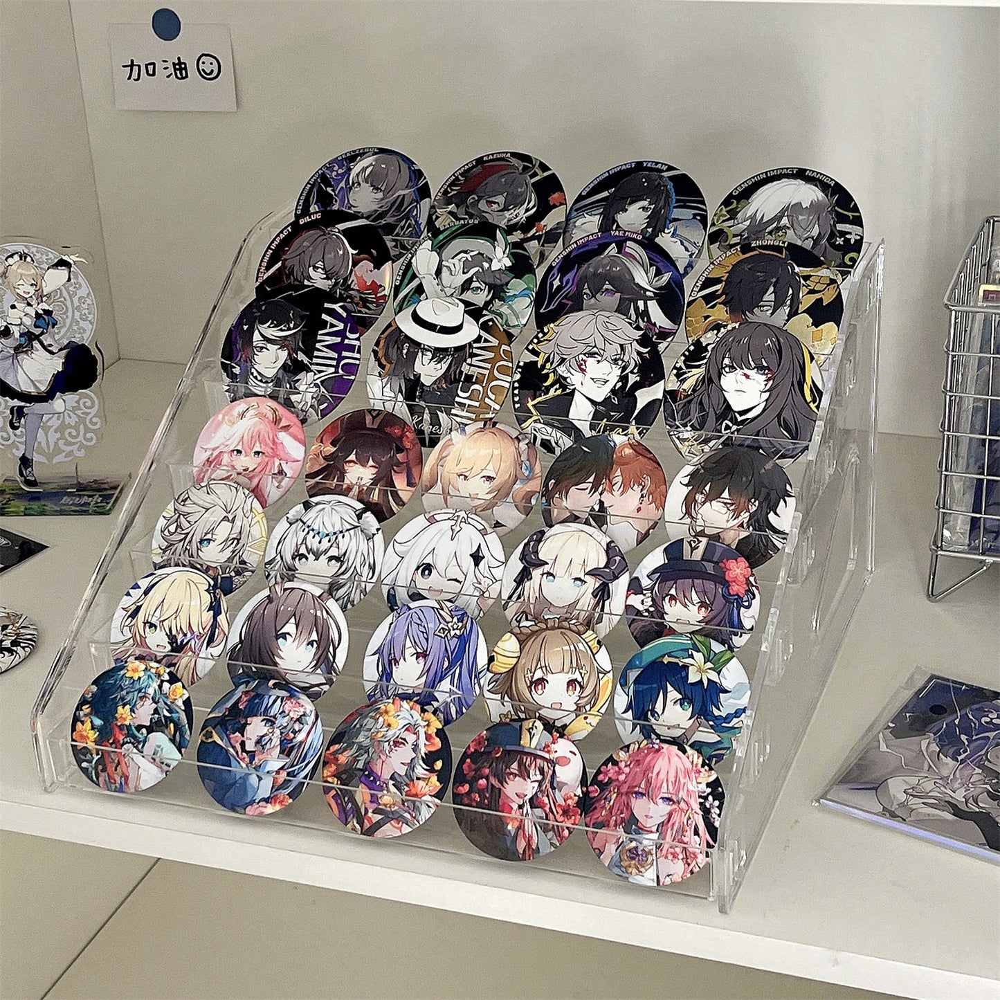 Acrylic Display Stand Transparent Desktop Millet Storage Box Ladder Shelf Peripheral Badge Desktop Storage Rack