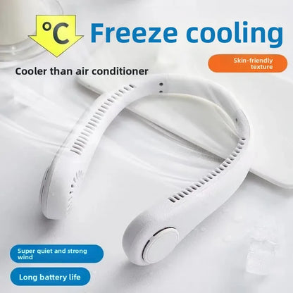 new style cooling usb charging fan portable outdoor small fan hanging neck mini bladeless fan hanging neck