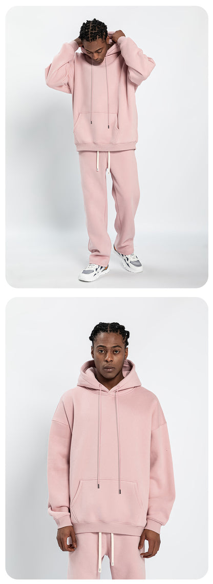 Cai Xiang Island Men's Clothing | Autumn and Winter Cross-Border American-Style Fleece Hoodie Men's Street Fashion Hooded Sweatshirt with Drawstring