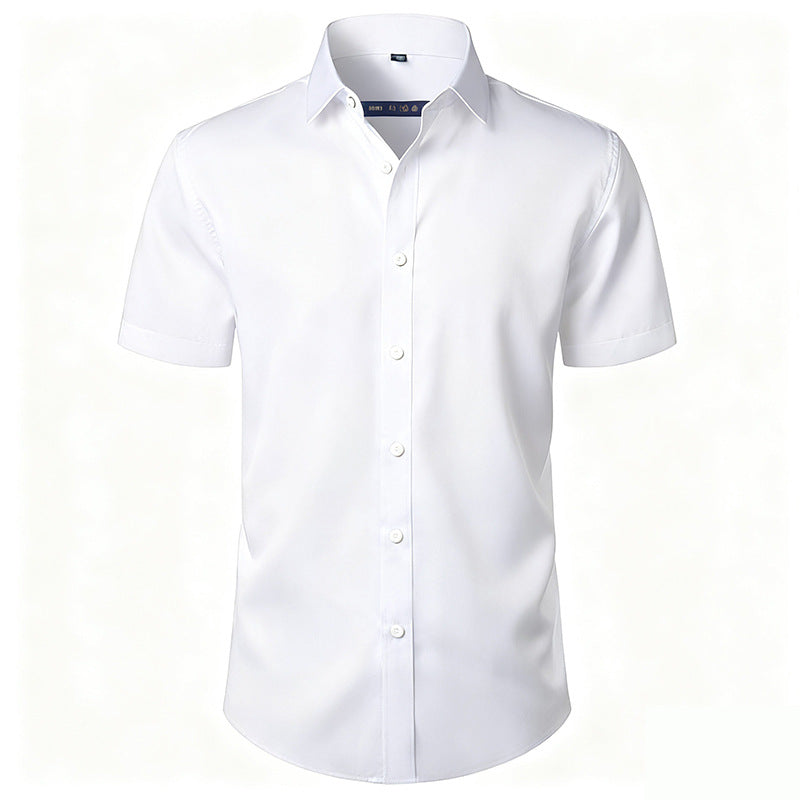 Solid Color Amazon Stretchy Plus-Size Men's Long-Sleeve Shirt, Men's Fashion Shirt, Slim Fit Outerwear