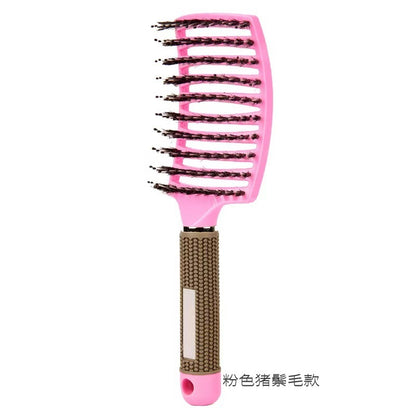 Cross-border Hot Pig Mane Big Bend Comb Fluffy Curly Hair Styling Comb Anti-static Hair Comb Home Hair Massage Comb
