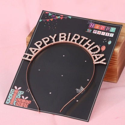 Decorations Iron Hair Hoop Ornaments Headband Cake Decoration Happy Birthday Letter Party Birthday Headband Halloween