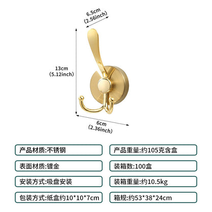 Cross-Border Stainless Steel Vacuum Suction Cup Hooks, No-Drill Bathroom Hooks, Kitchen Hooks, Towel Hooks, Clothes Hooks Wholesale