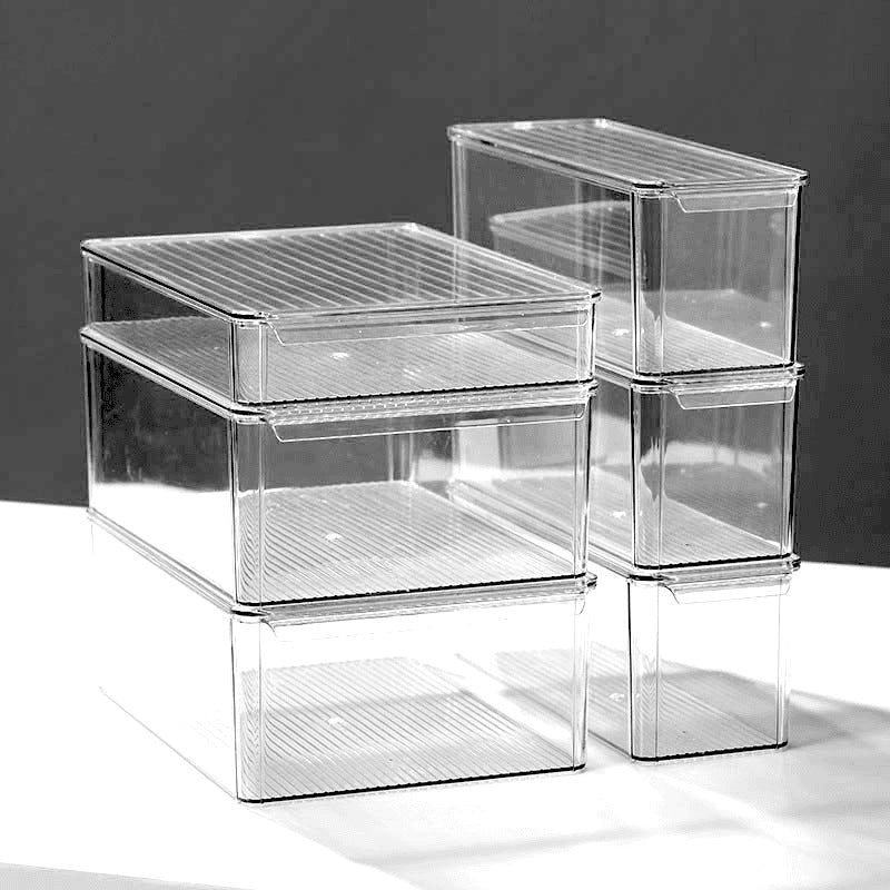 Storage box with lid storage box transparent acrylic kitchen cosmetics sundries station snacks toys clothes books