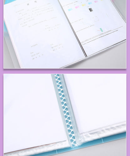 Transparent Multi-Layer Loose-Leaf A4 Folder Pp Student Certificate and Test Paper Storage Book File Folder for Pregnancy Check-Up and Music Score Storage