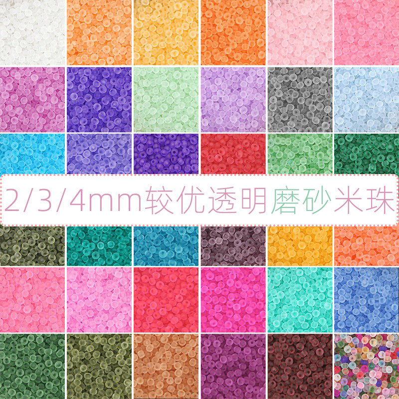 High quality domestic transparent frosted rice beads loose beads handmade DIY bracelet necklace accessories material factory direct sales