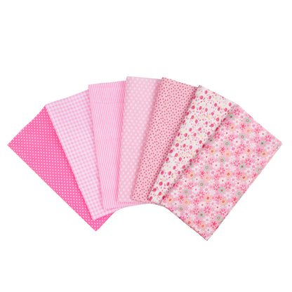 7 Color Patchwork Cloth Group Plain Flower Cloth Broken Plaid Dot DIY Cotton Small Fresh Plant Printing Cloth