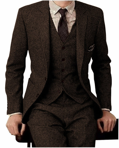 Men's Suit Three-piece Suit Fashion Woolen Suit