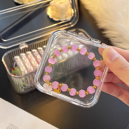 Acrylic Storage Box Jewelry Drawer Bracelet Storage Crystal Necklace Multi-lattice Jewelry Box Portable Anti-oxidation Bracelet