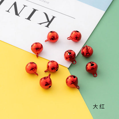 12mm Eco-Friendly Colorful Flat Metal Copper Bells, Color-Preserving, Christmas Holiday Pet Gift DIY Keychain Accessories