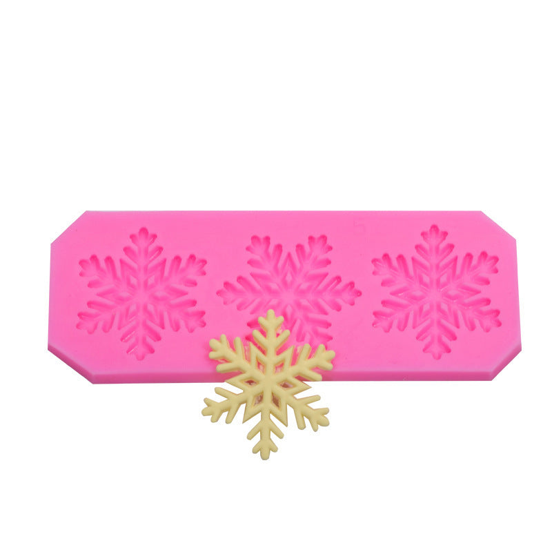 Christmas snowflake modeling silicone molds sugar cake chocolate mold diy baking Christmas decoration glue