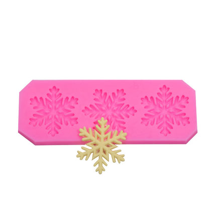 Christmas snowflake modeling silicone molds sugar cake chocolate mold diy baking Christmas decoration glue