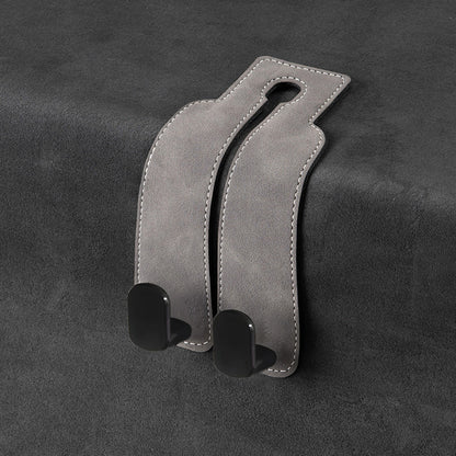 Car rear seat storage small hook turned leather zinc alloy ABS car double hook